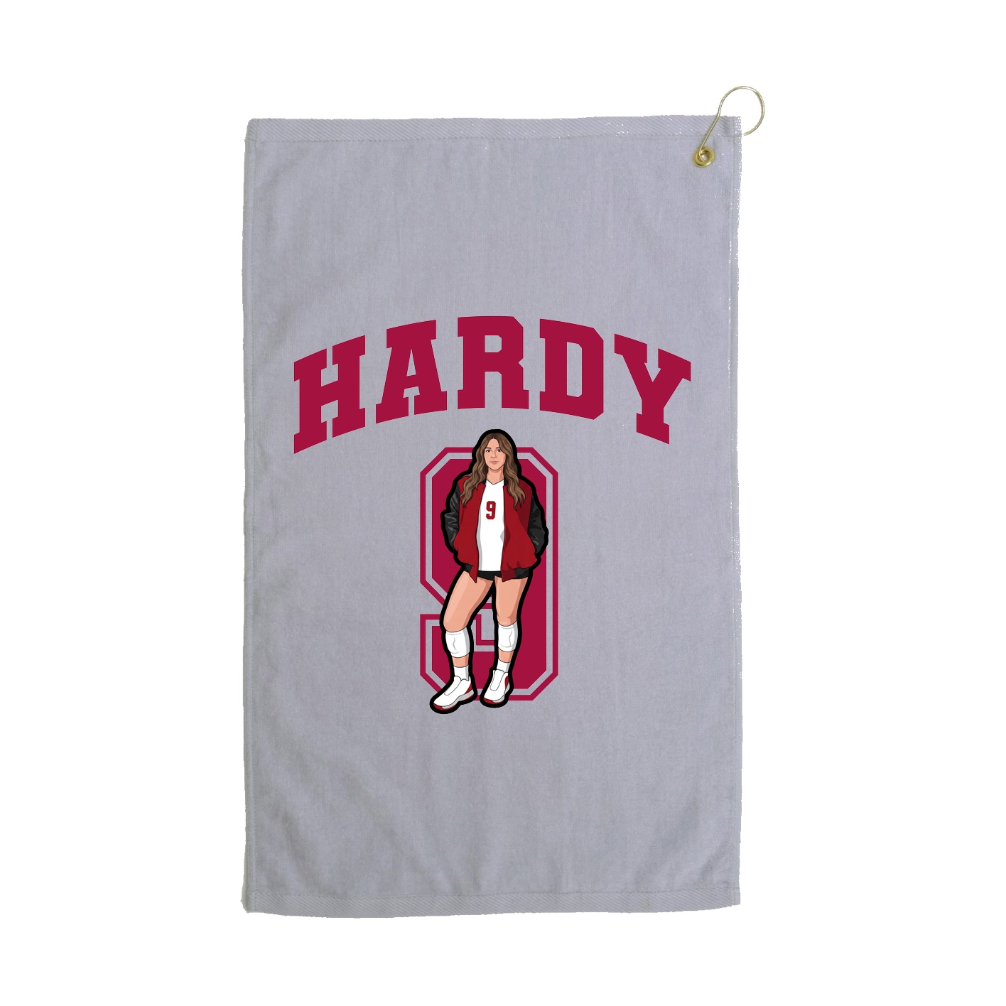 Golf Towel — Number in Grey