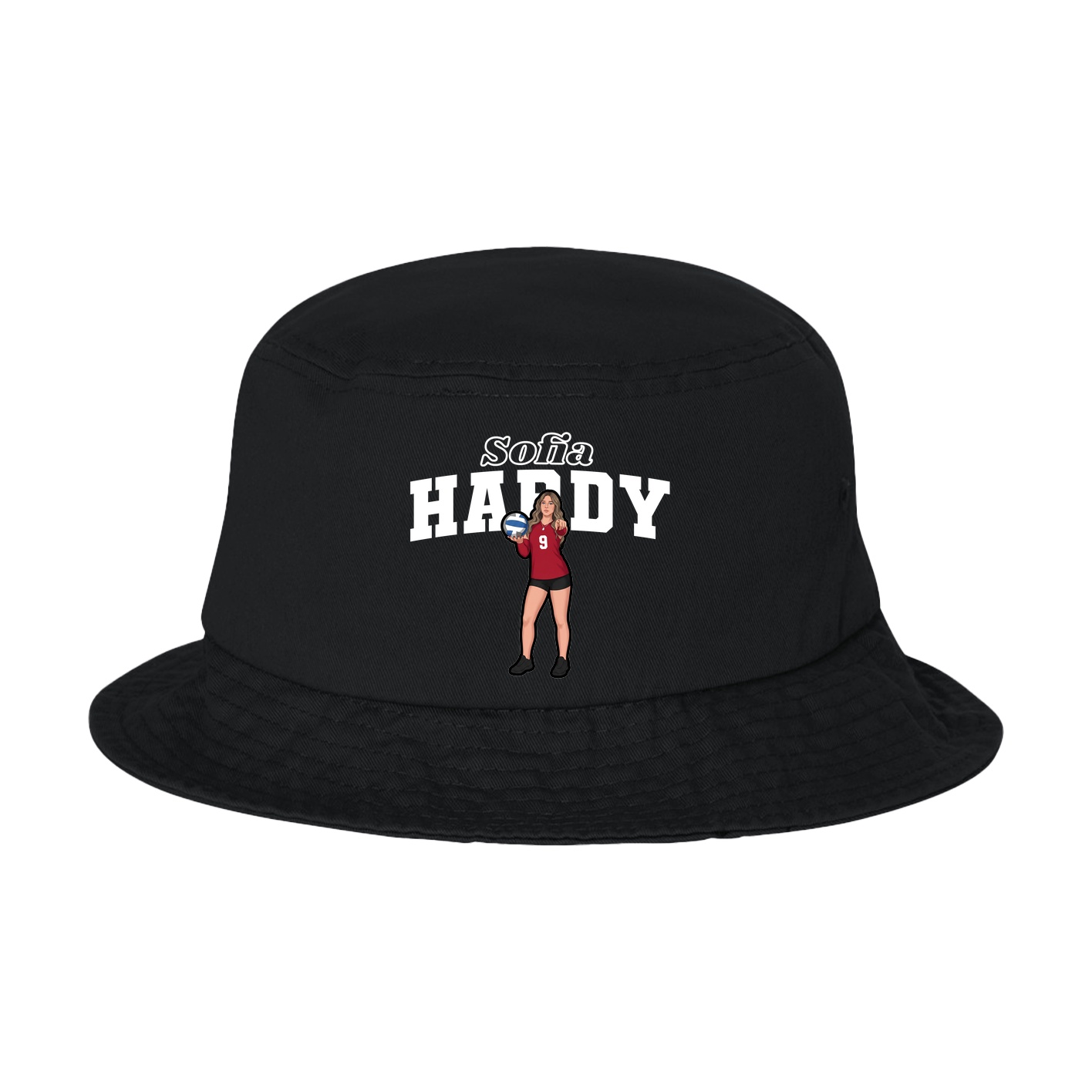 Bucket Cap — Name Arch in Black