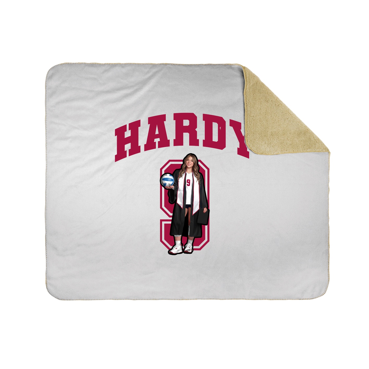 Throw Blanket — Number in White