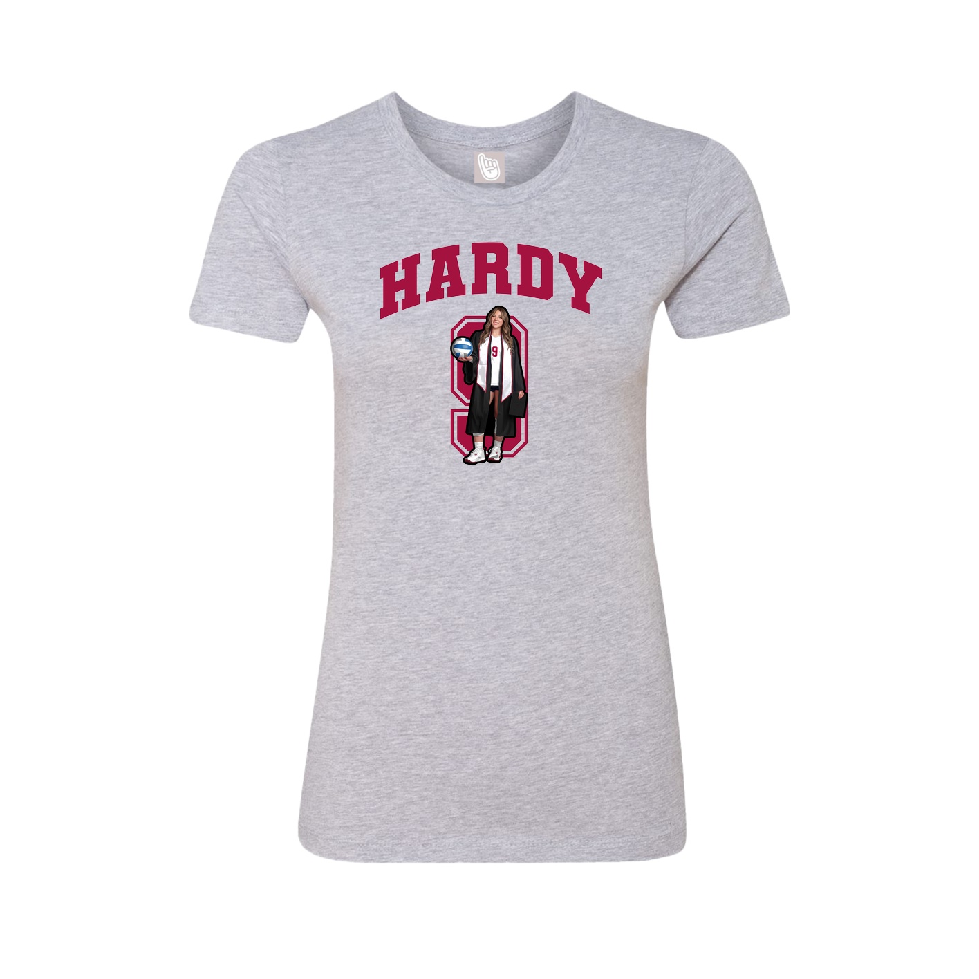 Fitted Women's Tee — Number in Grey