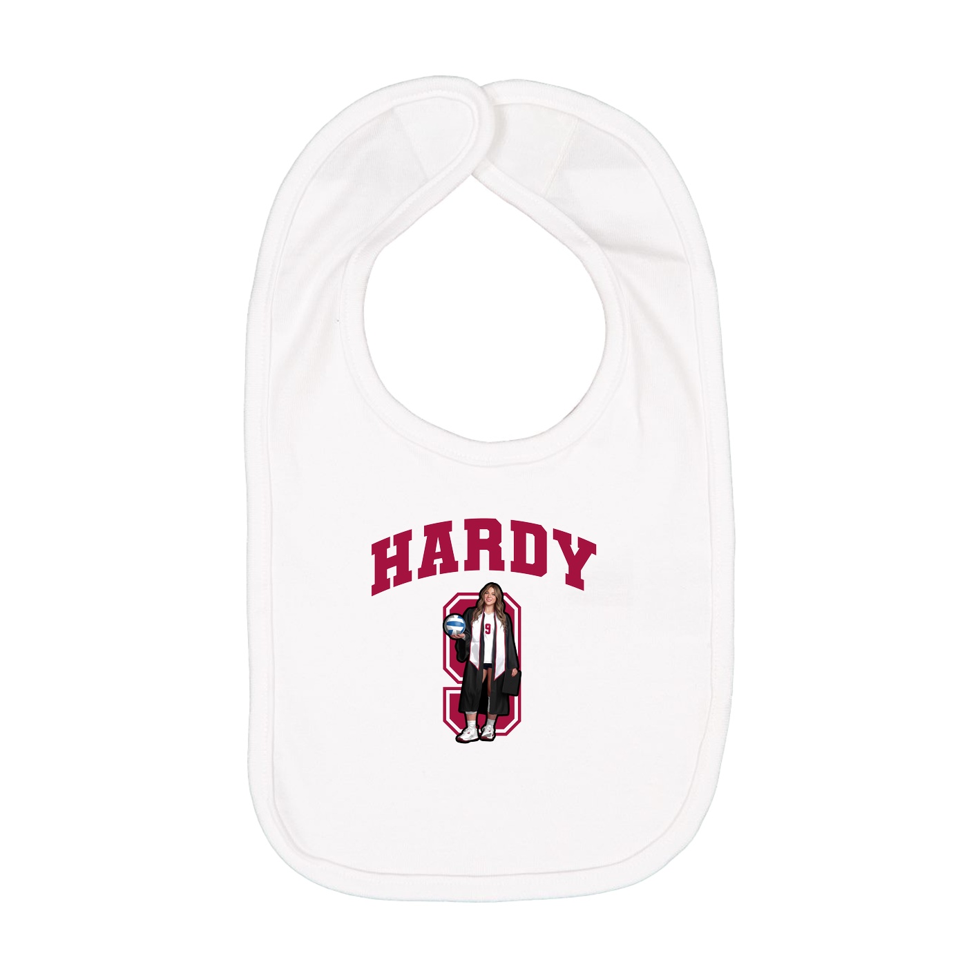 Infant Bib — Number in White