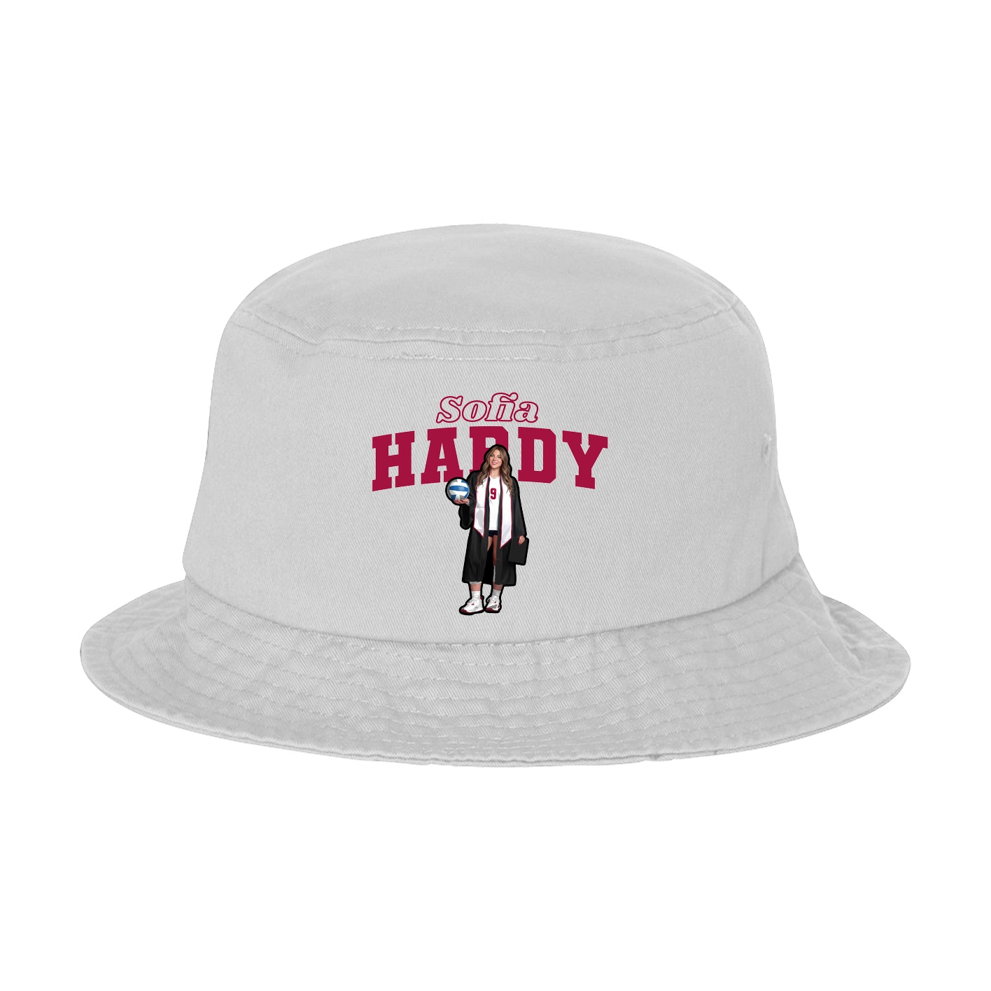 Bucket Cap — Name Arch in White