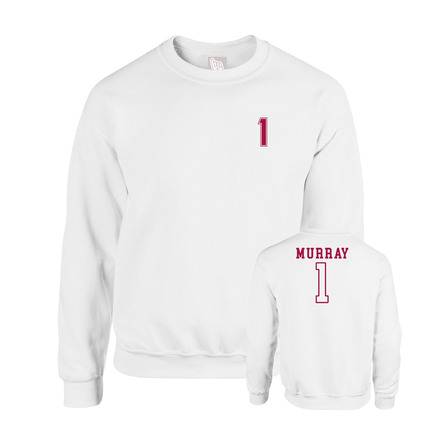 Fleece Crew — Chest Back in White