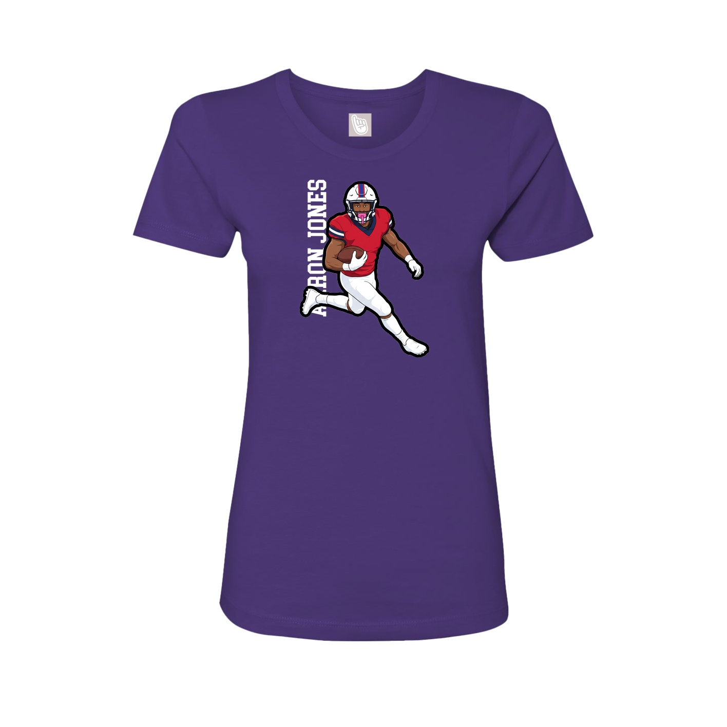Fitted Women's Tee — Name Vertical in Purple