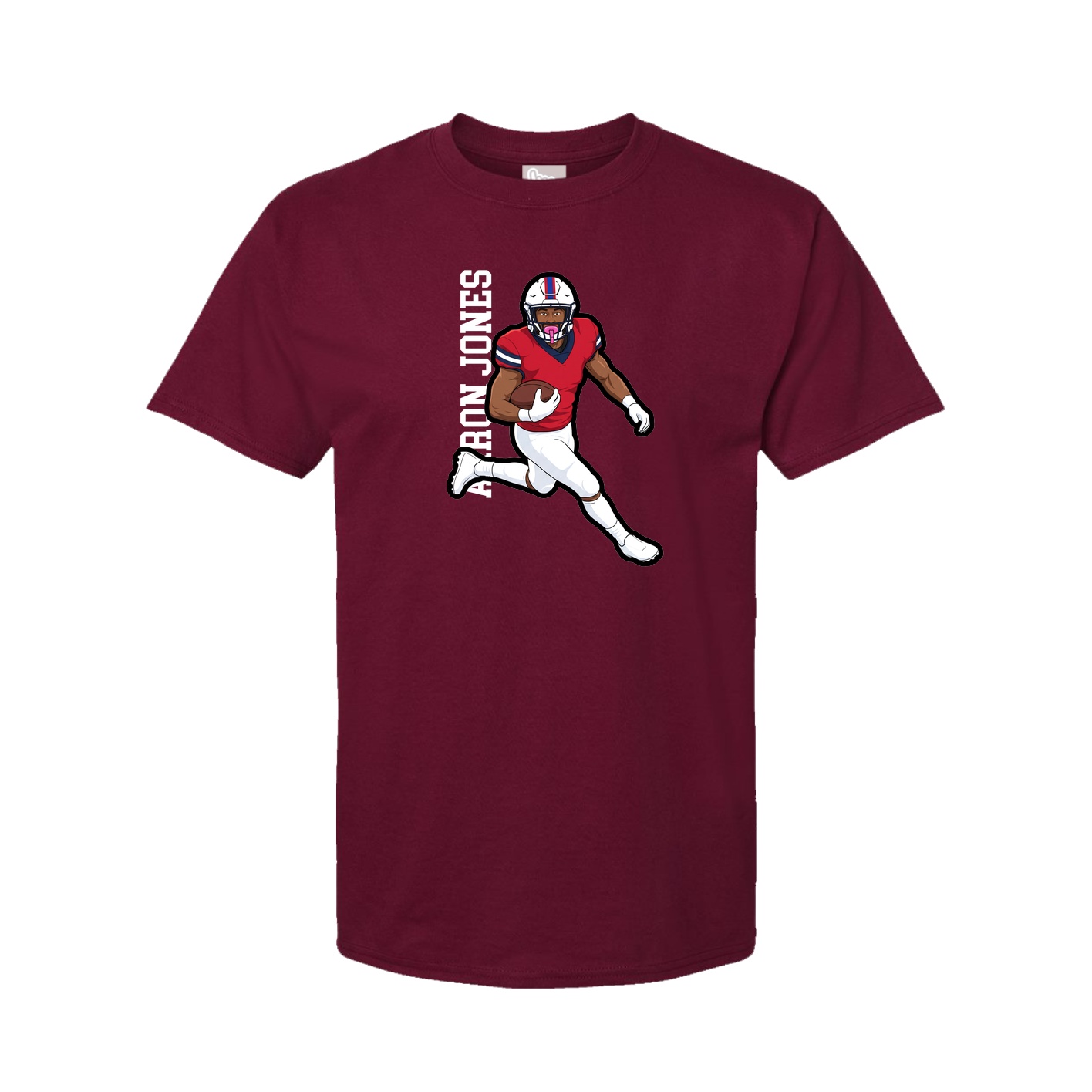 Youth Tee — Name Vertical in Cardinal