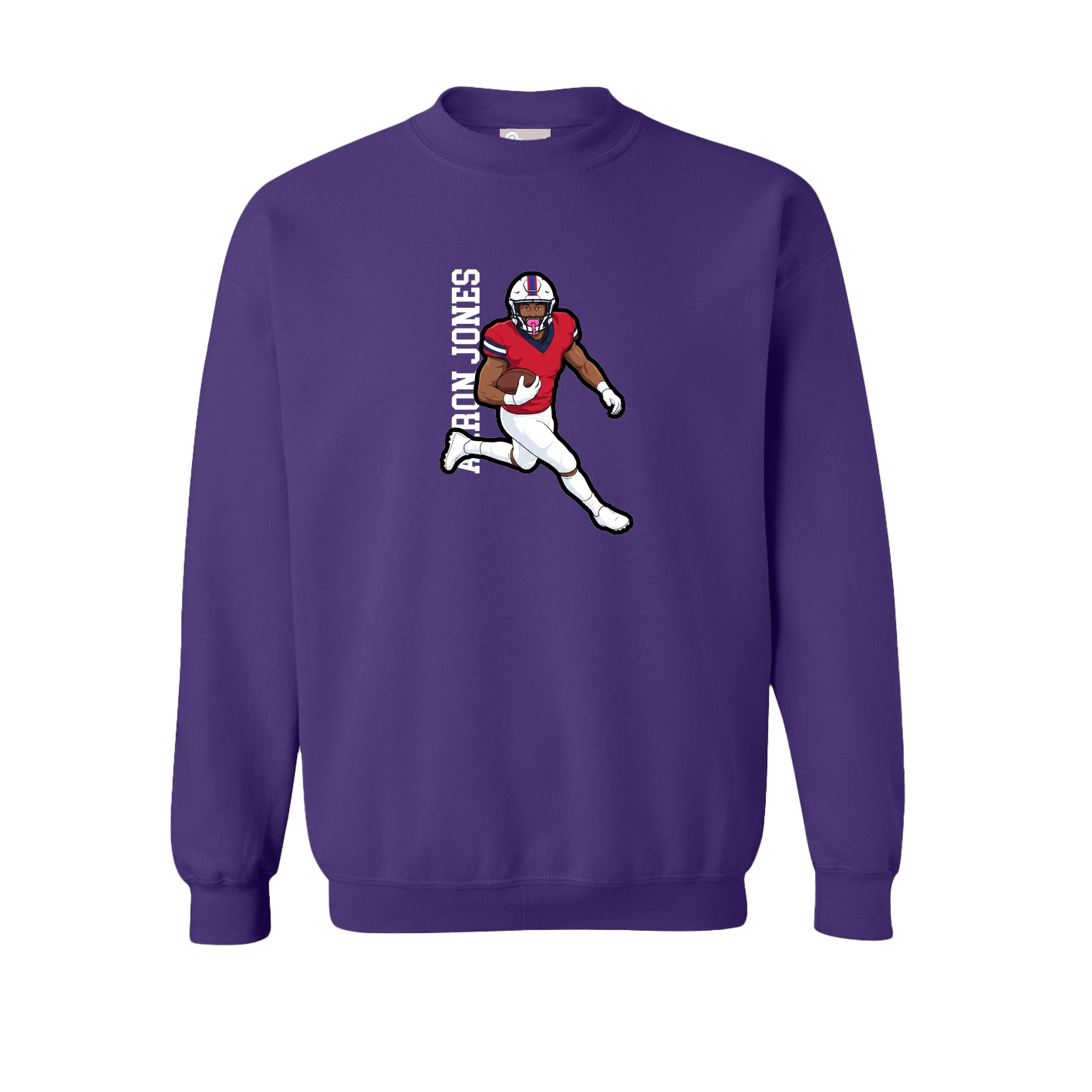 Fleece Crew — Name Vertical in Purple