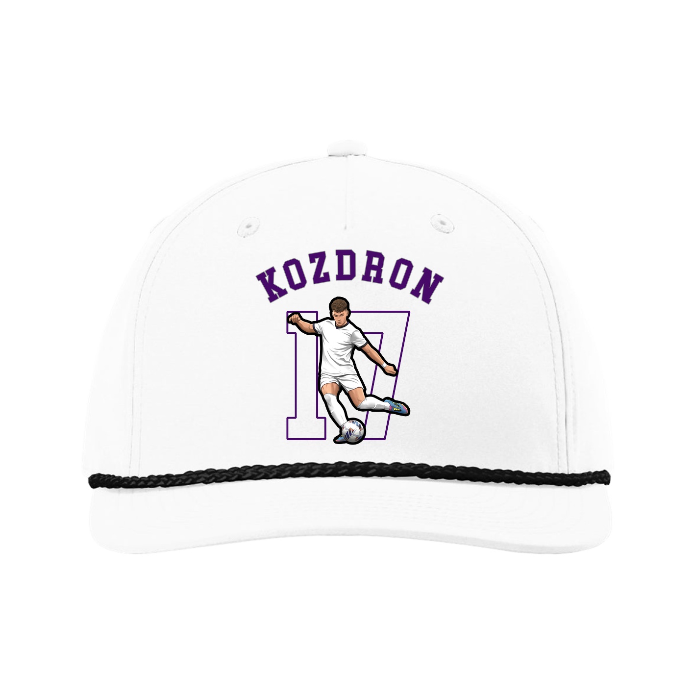 Five-Panel Classic Rope Cap — Shirsey Arch in White