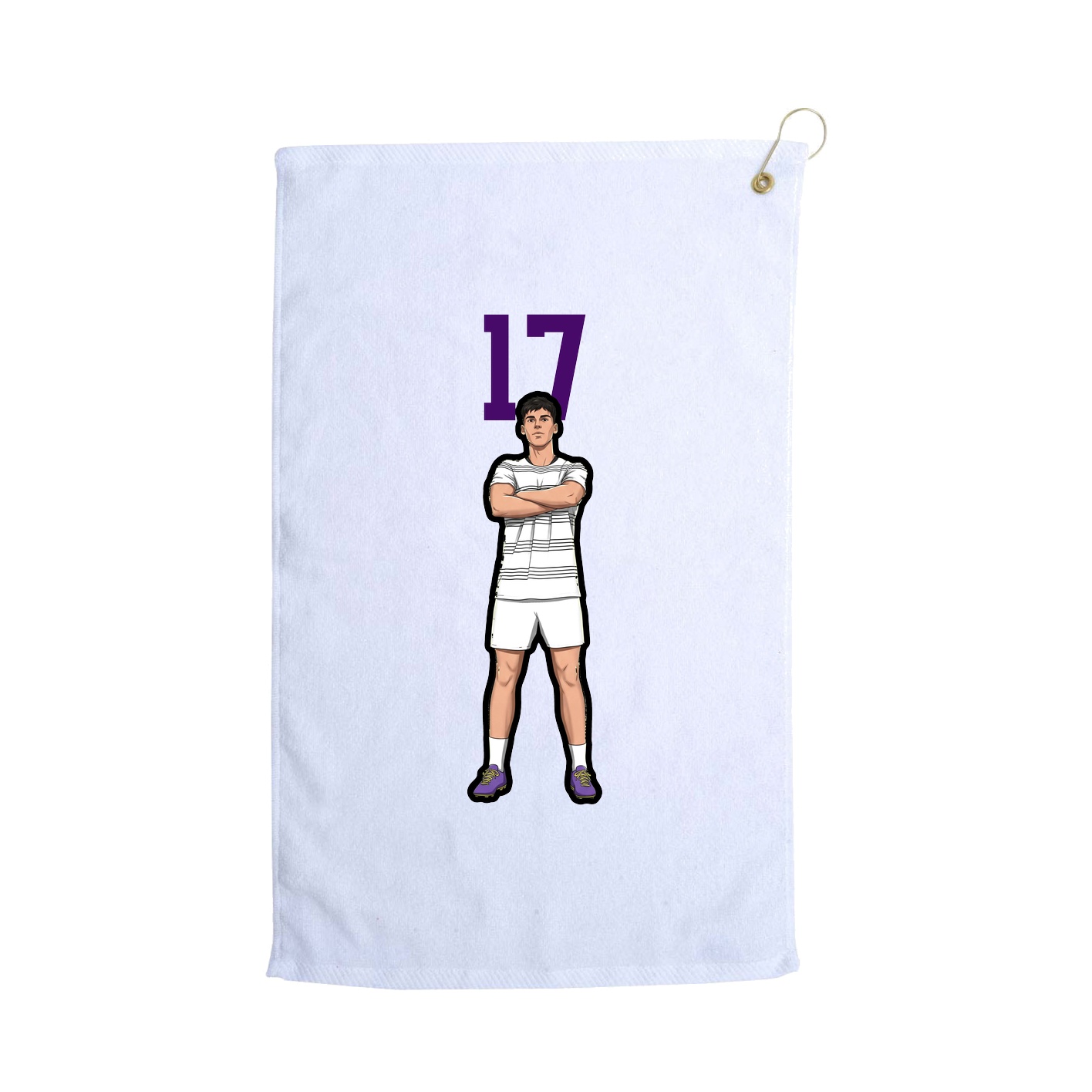 Golf Towel — Number Top in White