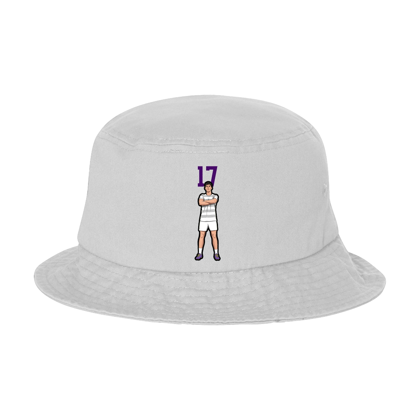 Bucket Cap — Number Top in White