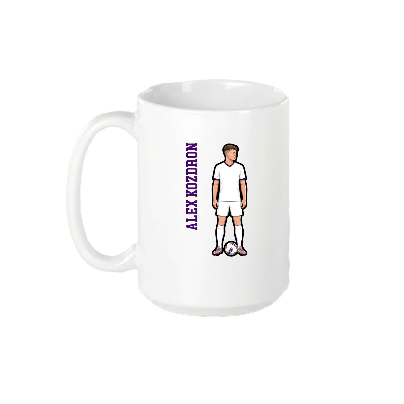 15oz Coffee Mug — Name Vertical in White