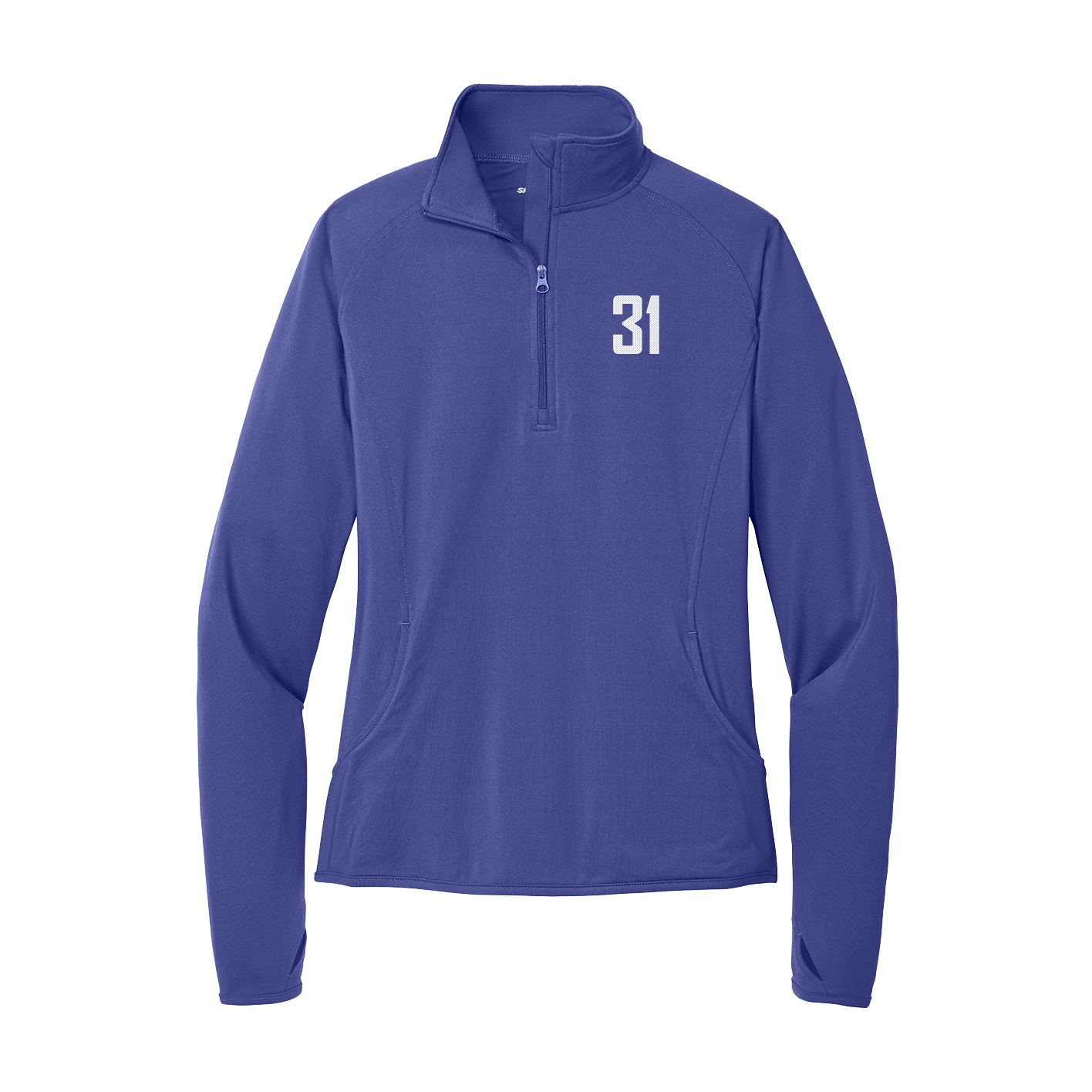Women's Q-Zip Pullover — Front Shirsy in Purple