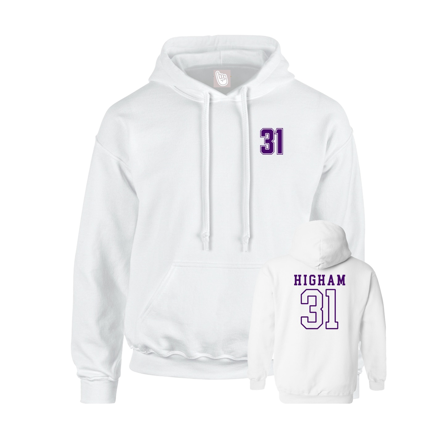 Youth Hoodie — Chest Back in White