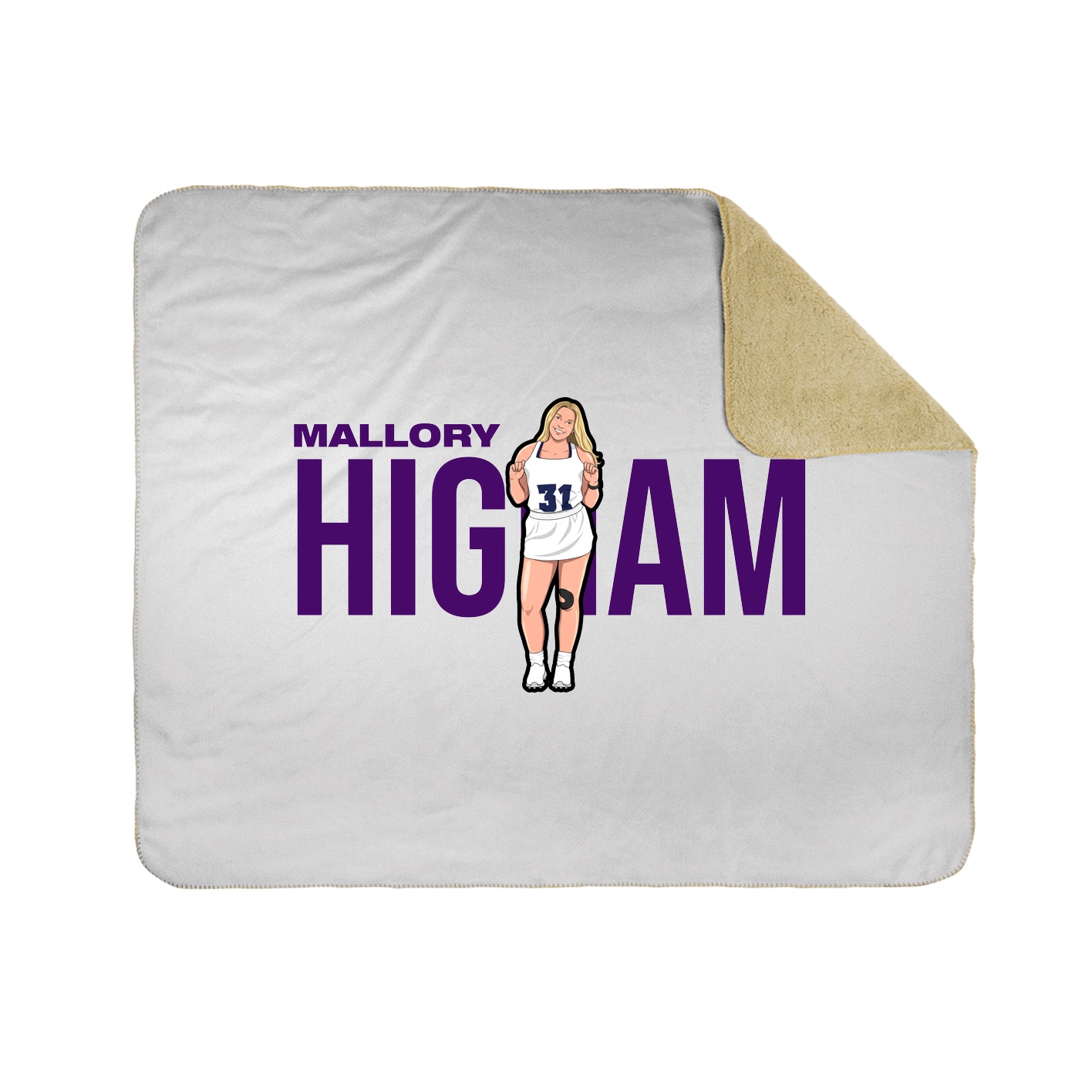 Throw Blanket — Player Name in White
