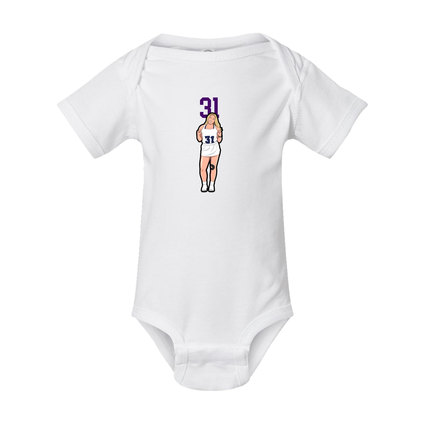 Baby Onesie — Number Top in White