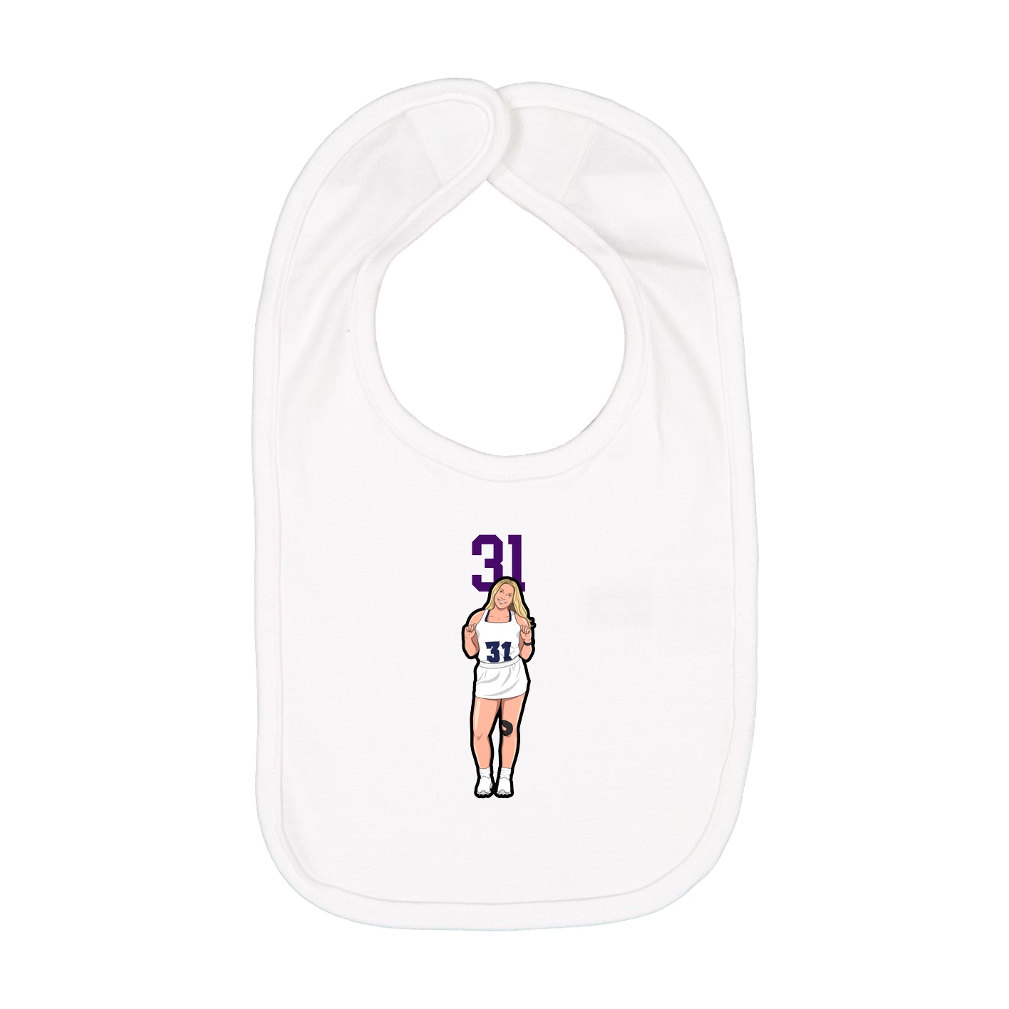 Infant Bib — Number Top in White