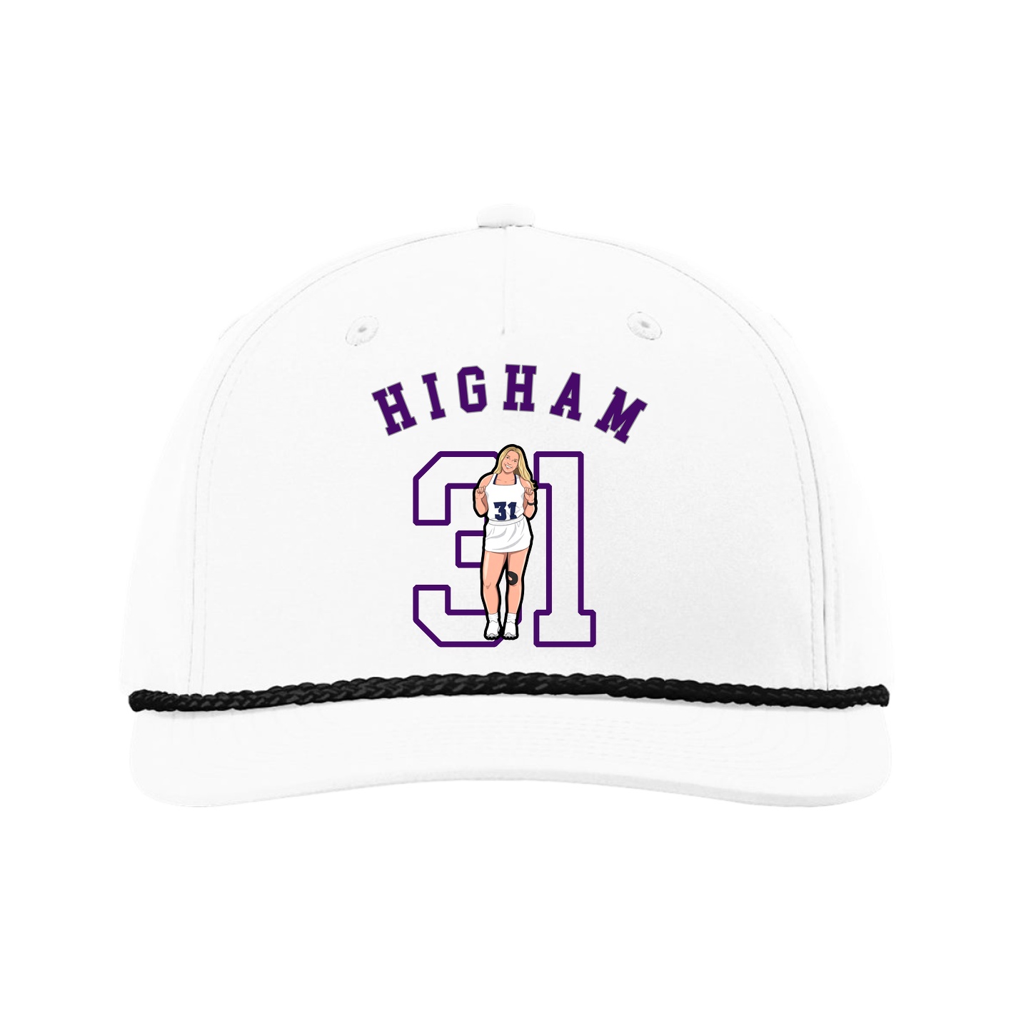 Five-Panel Classic Rope Cap — Shirsey Arch in White