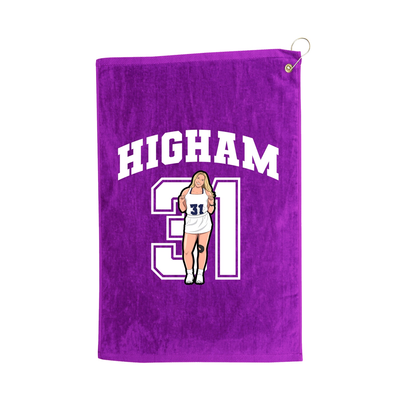 Golf Towel — Number in Purple