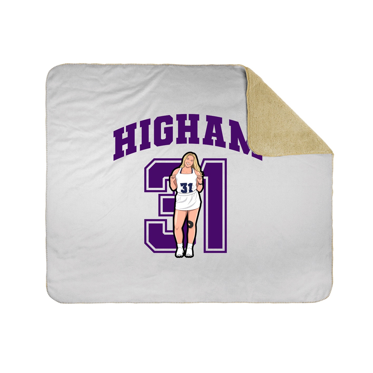 Throw Blanket — Number in White