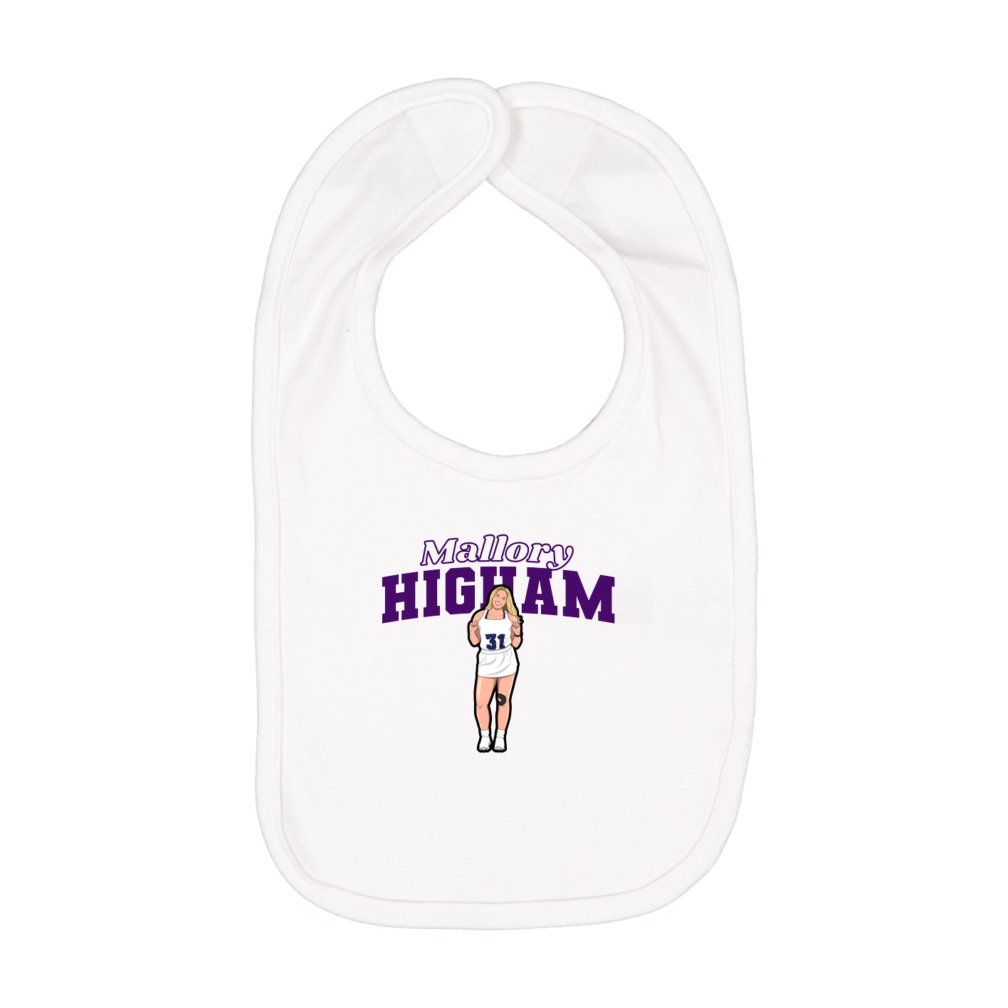 Infant Bib — Name Arch in White