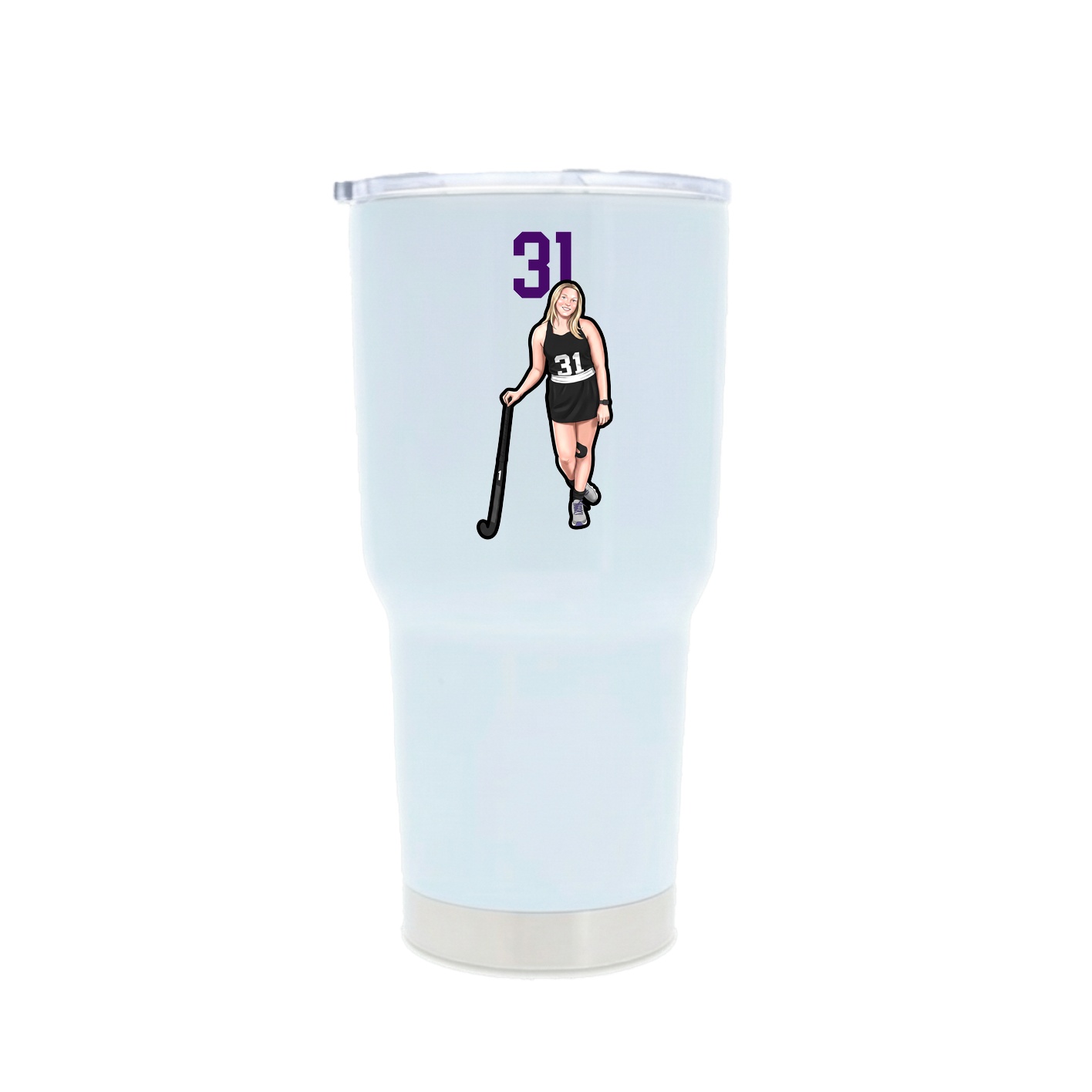 30oz Stainless Steel Tumbler — Number Top in White