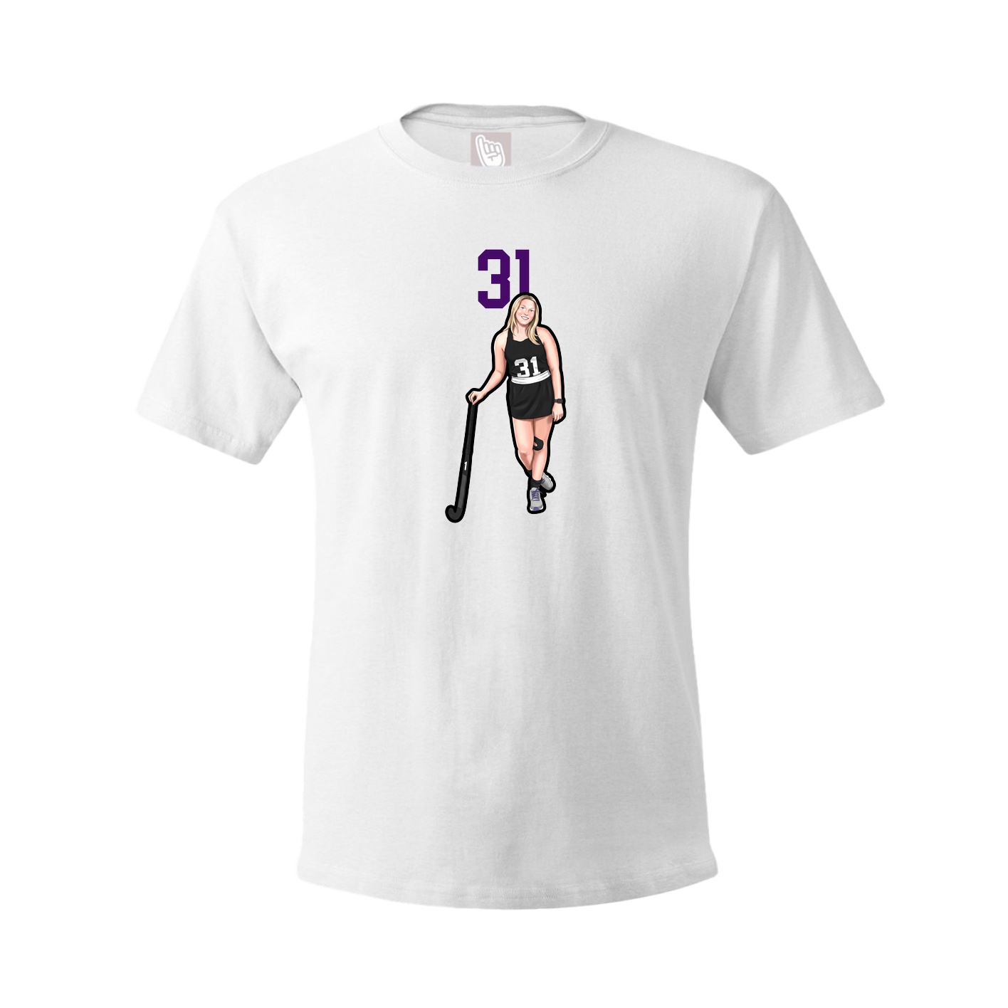 Youth Tee — Number Top in White
