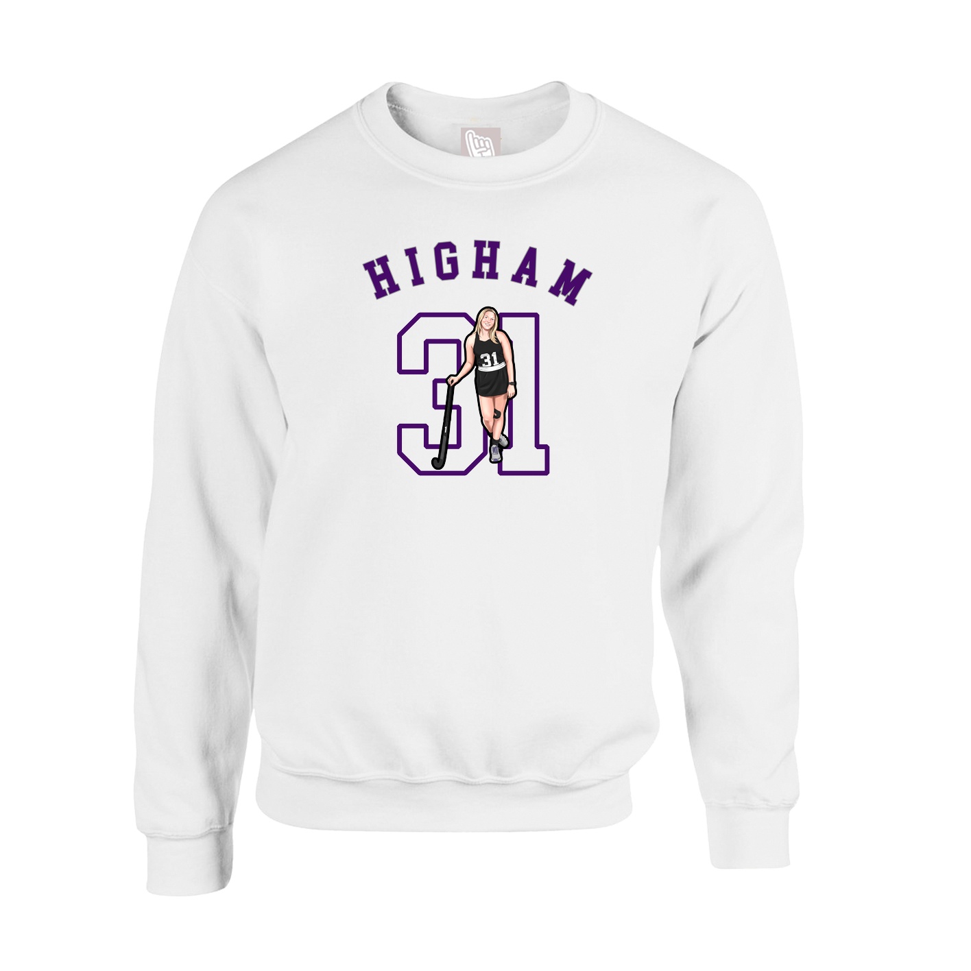 Fleece Crew — Shirsey Arch in White
