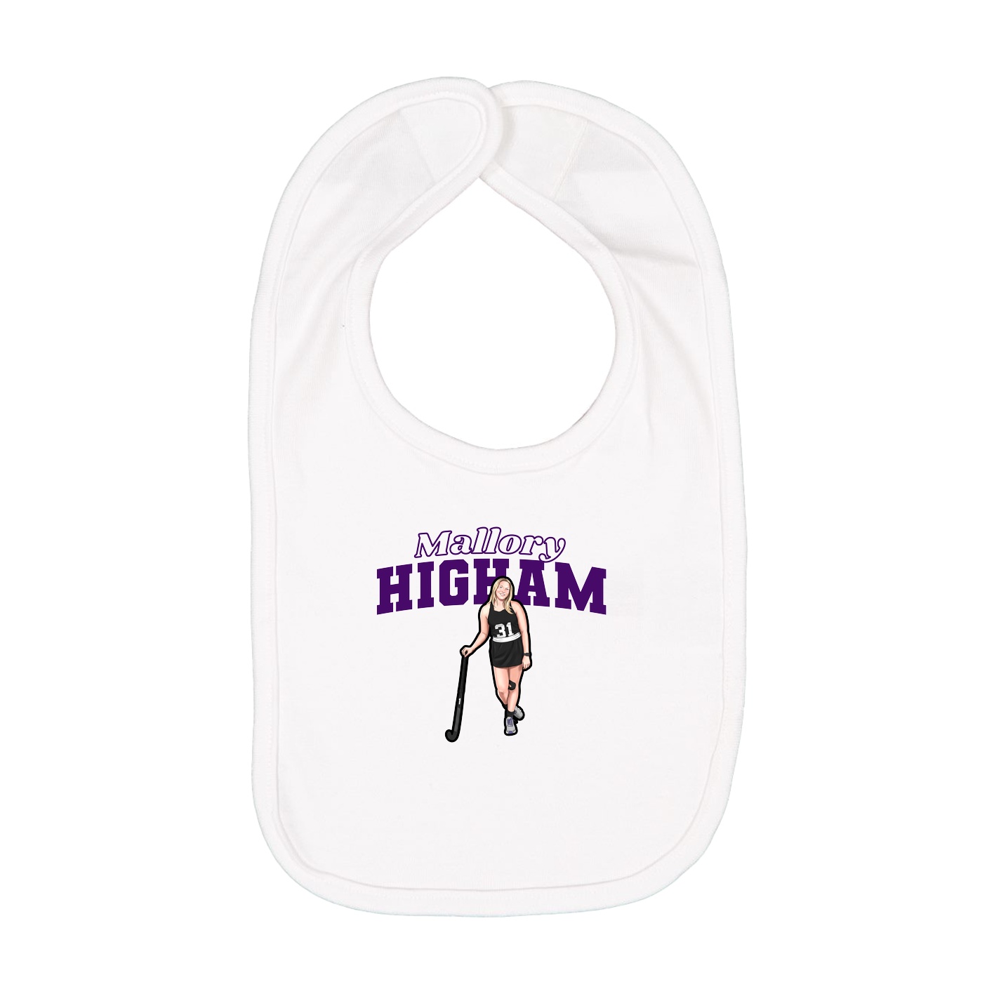 Infant Bib — Name Arch in White