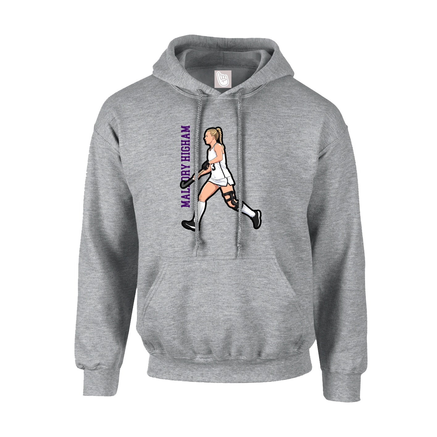 Youth Hoodie — Name Vertical in Grey