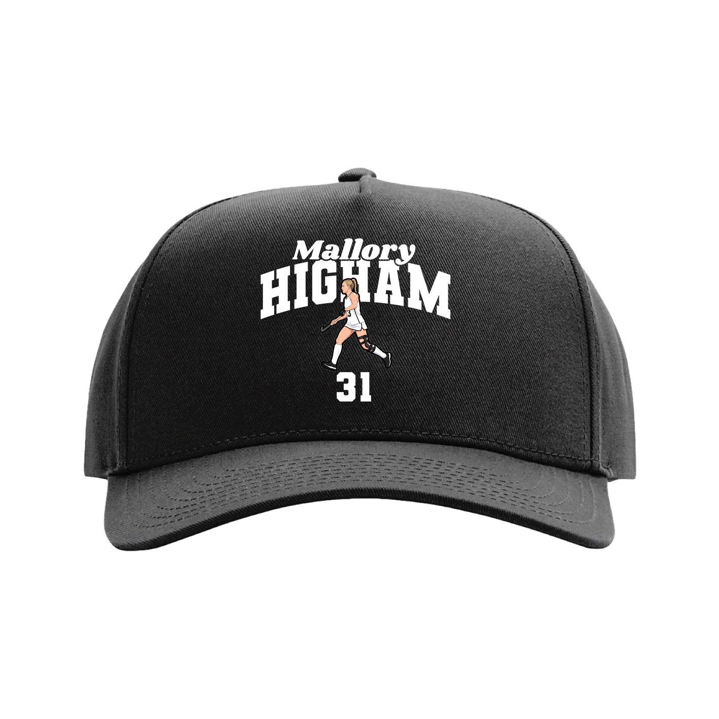 Full Fabric Five-Panel Champ Cap — Signature Arch in Black