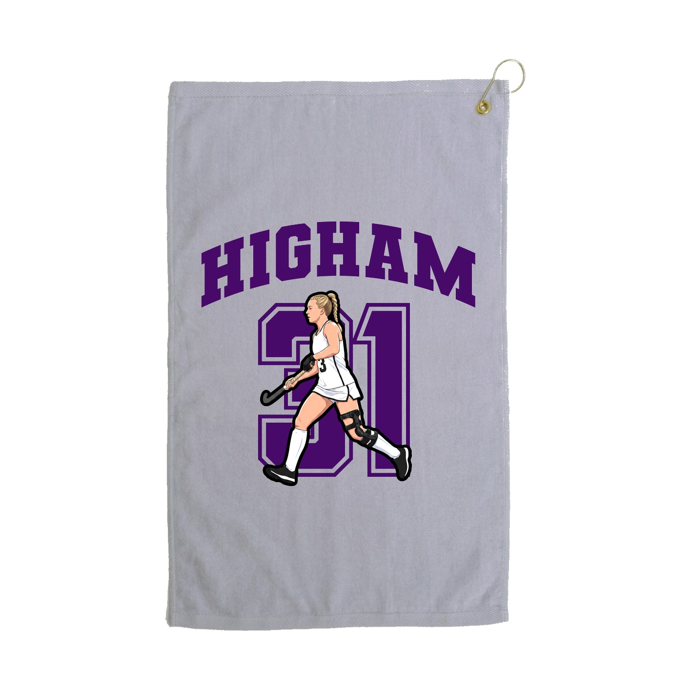 Golf Towel — Number in Grey