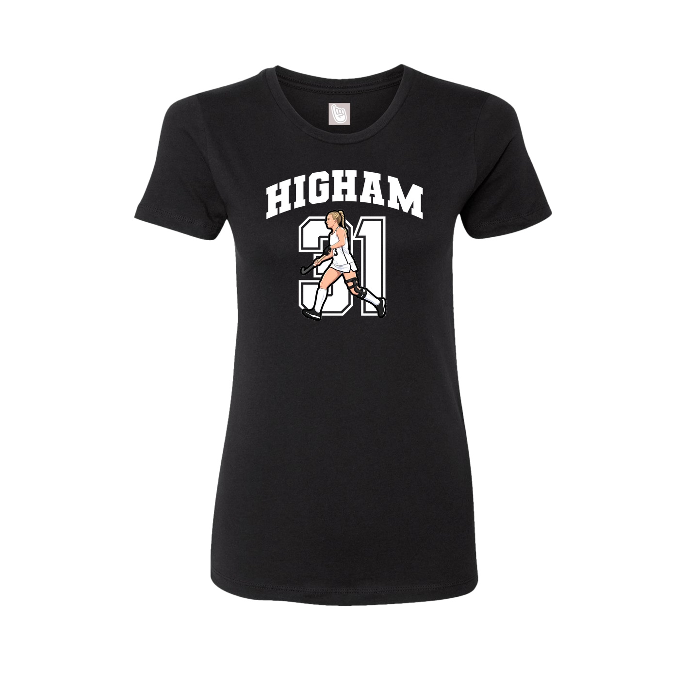 Fitted Women's Tee — Number in Black
