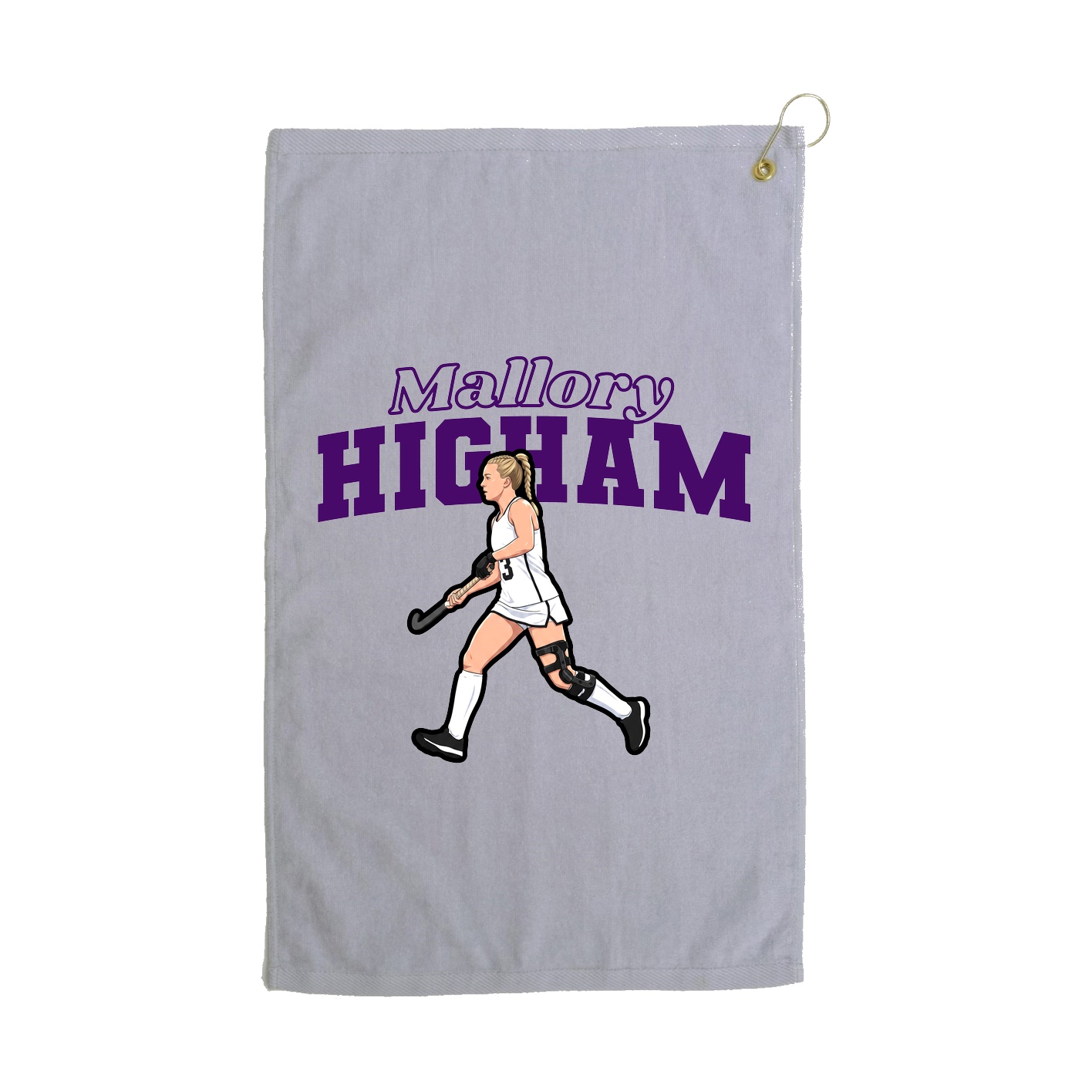 Golf Towel — Name Arch in Grey