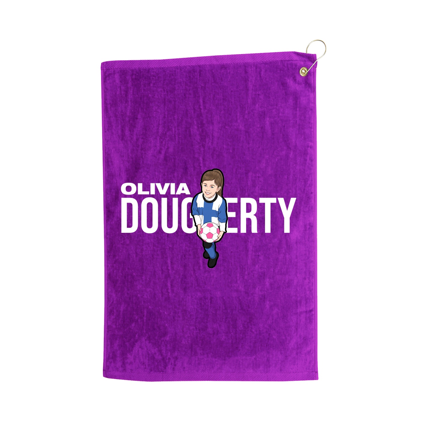 Golf Towel — Player Name in Purple