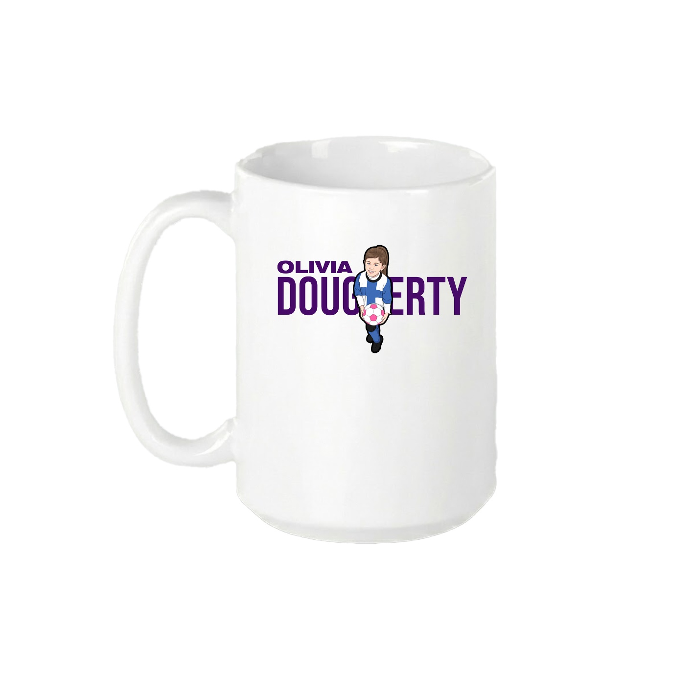 15oz Coffee Mug — Player Name in White