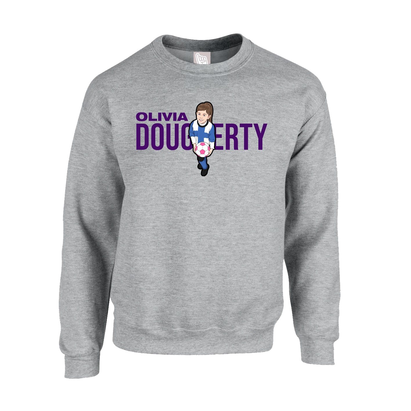 Fleece Crew — Player Name in Grey