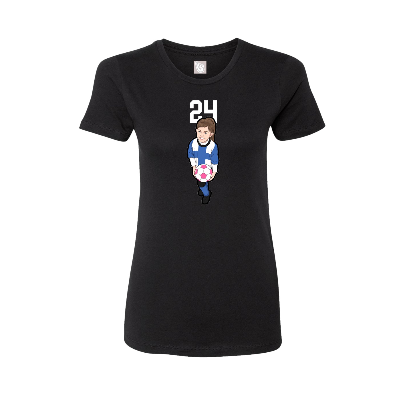 Fitted Women's Tee — Number Top in Black
