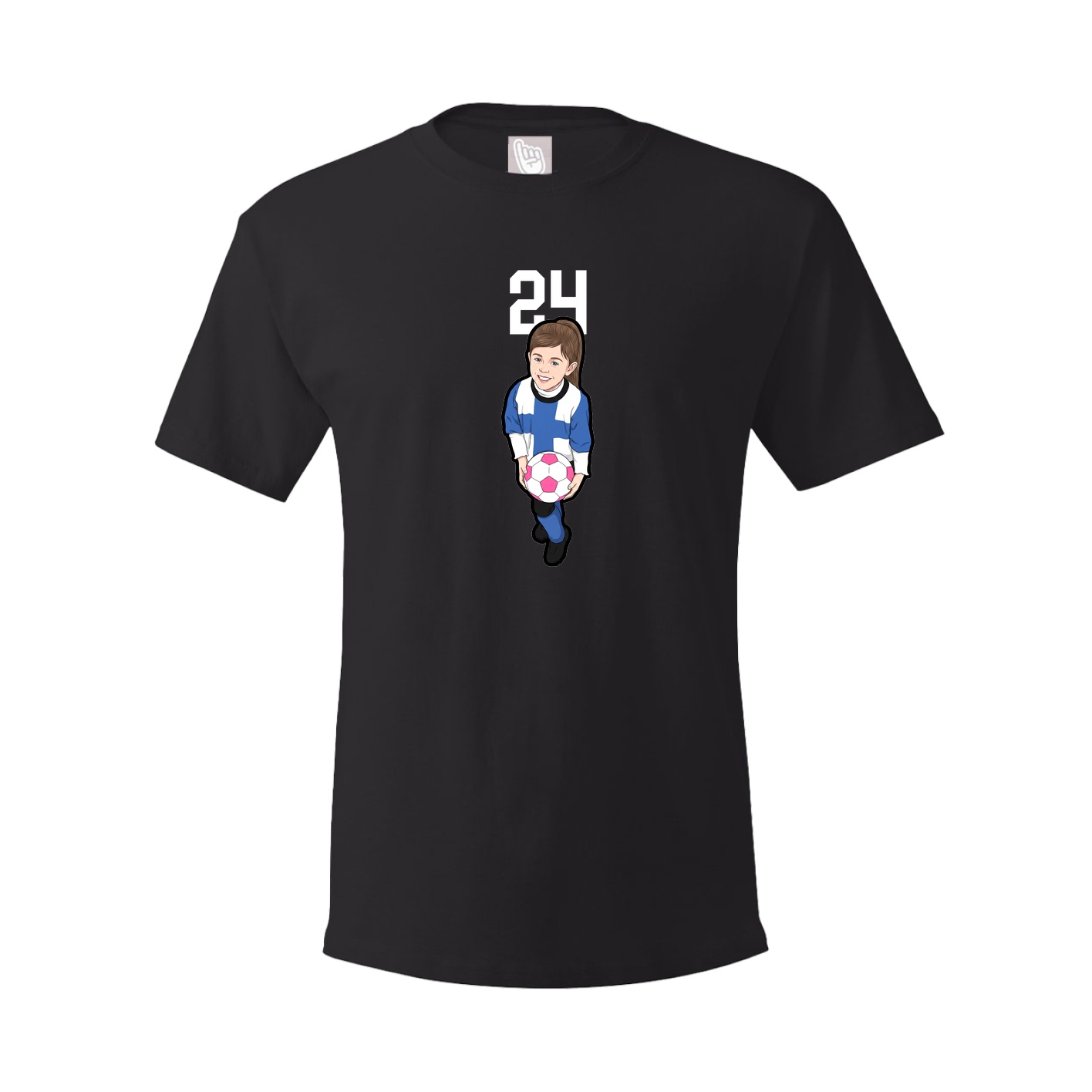 Youth Tee — Number Top in Black