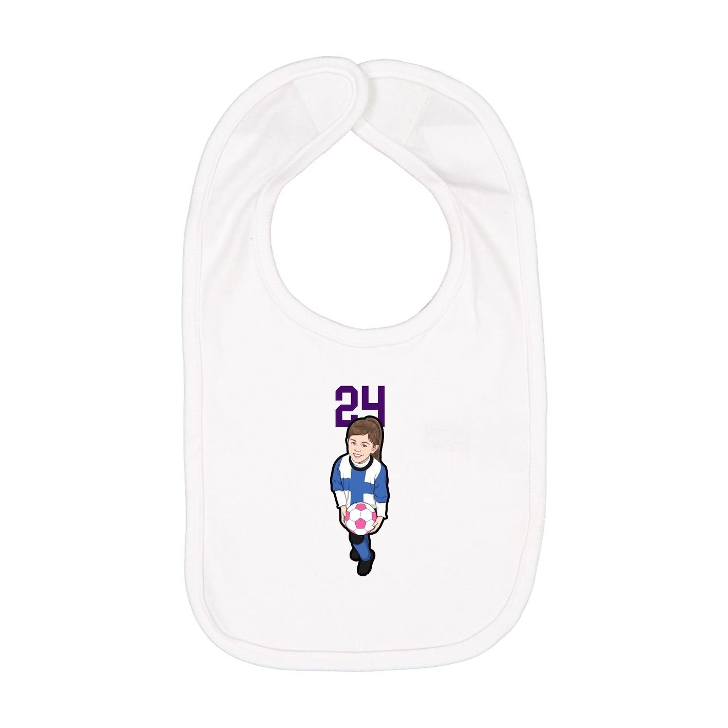 Infant Bib — Number Top in White