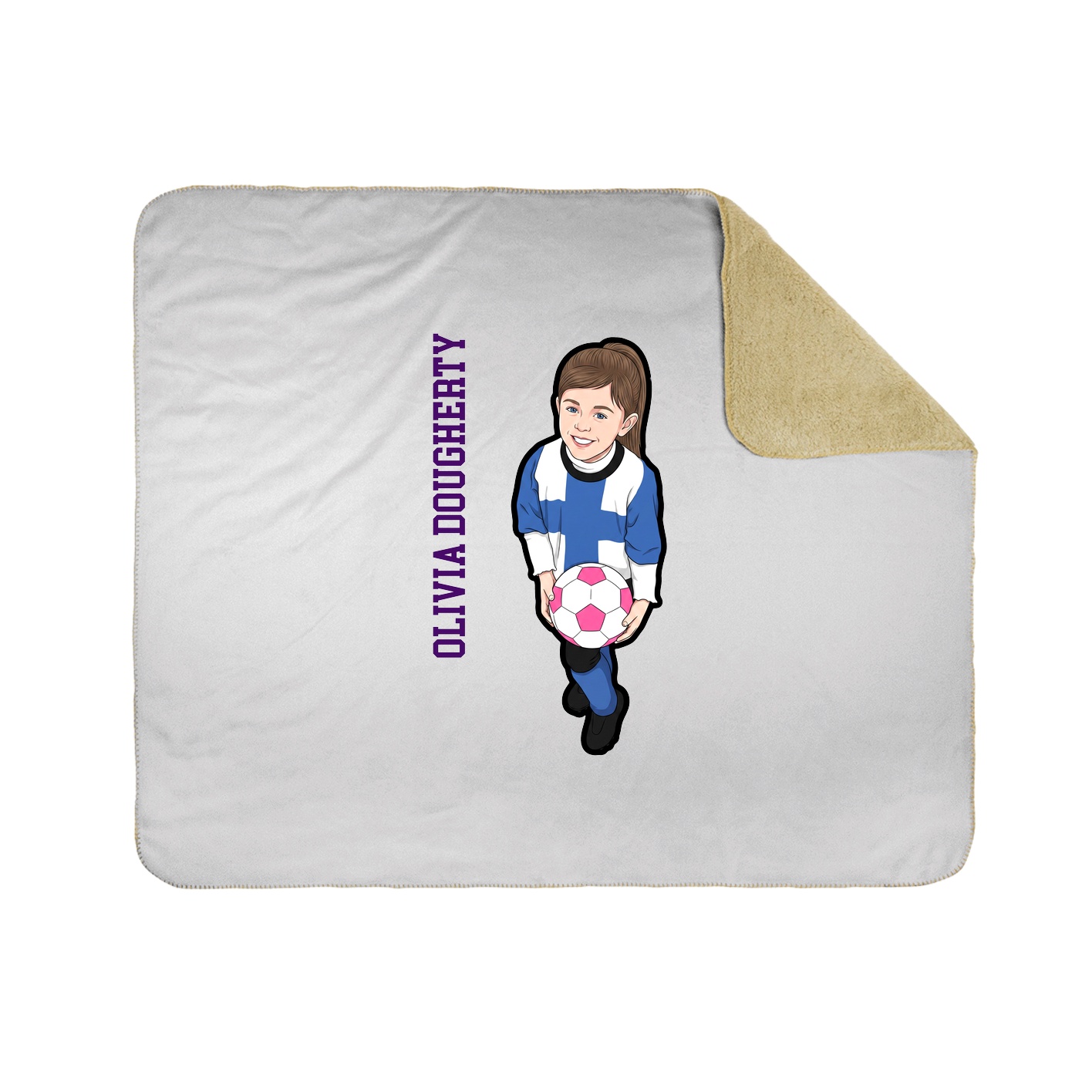 Throw Blanket — Name Vertical in White