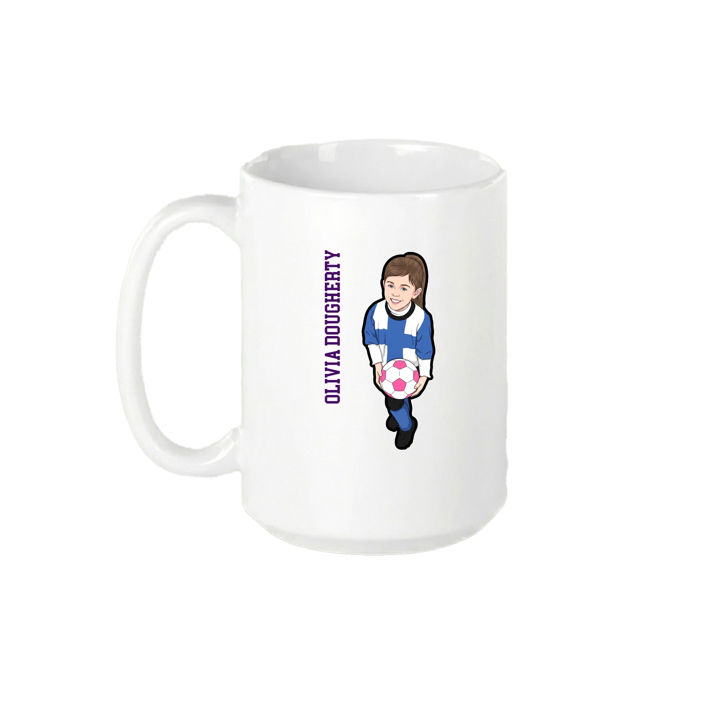 15oz Coffee Mug — Name Vertical in White