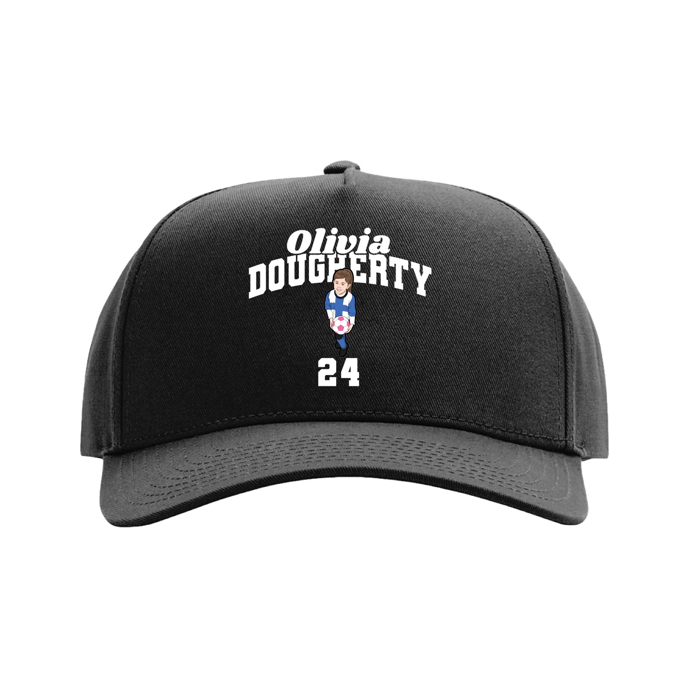Full Fabric Five-Panel Champ Cap — Signature Arch in Black