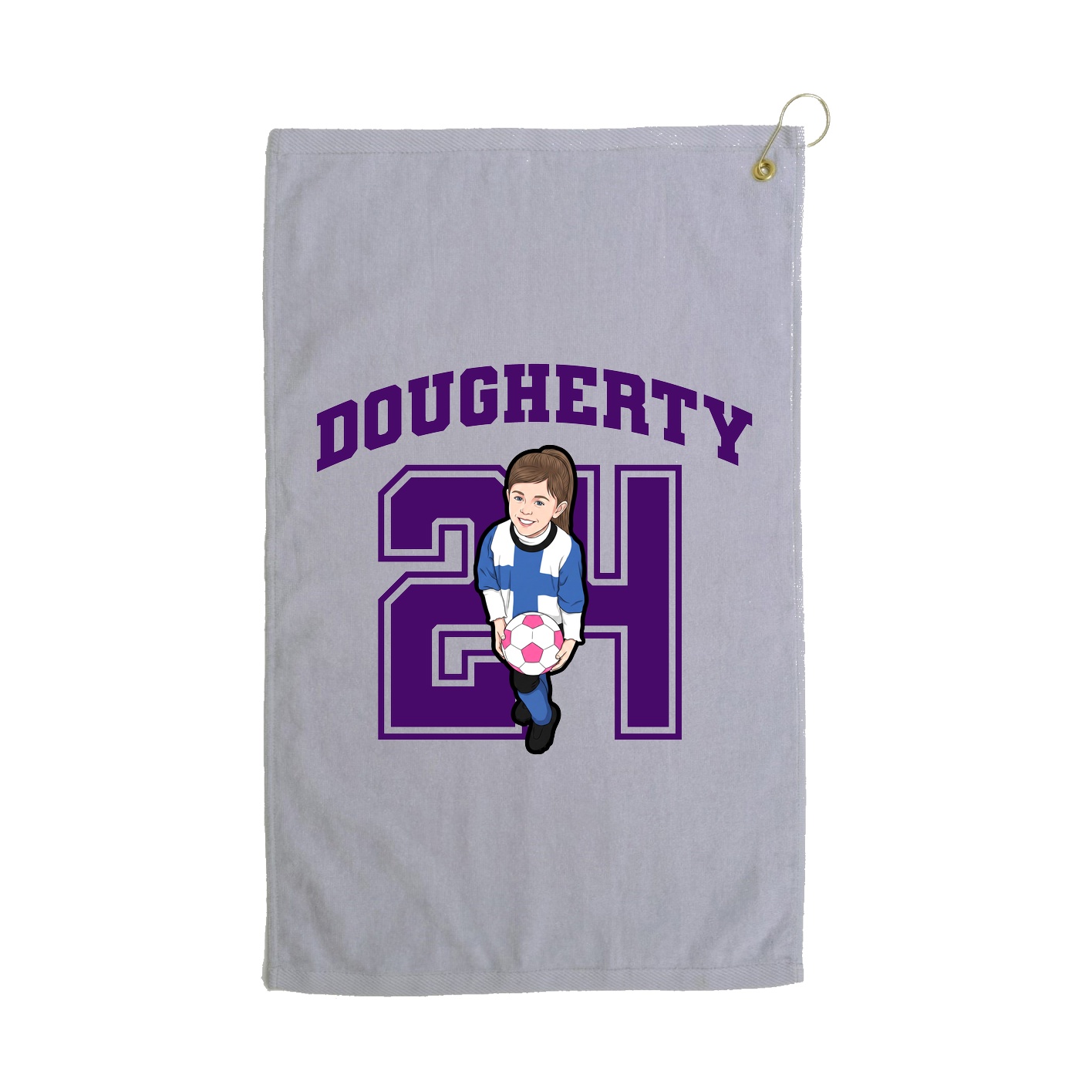 Golf Towel — Number in Grey