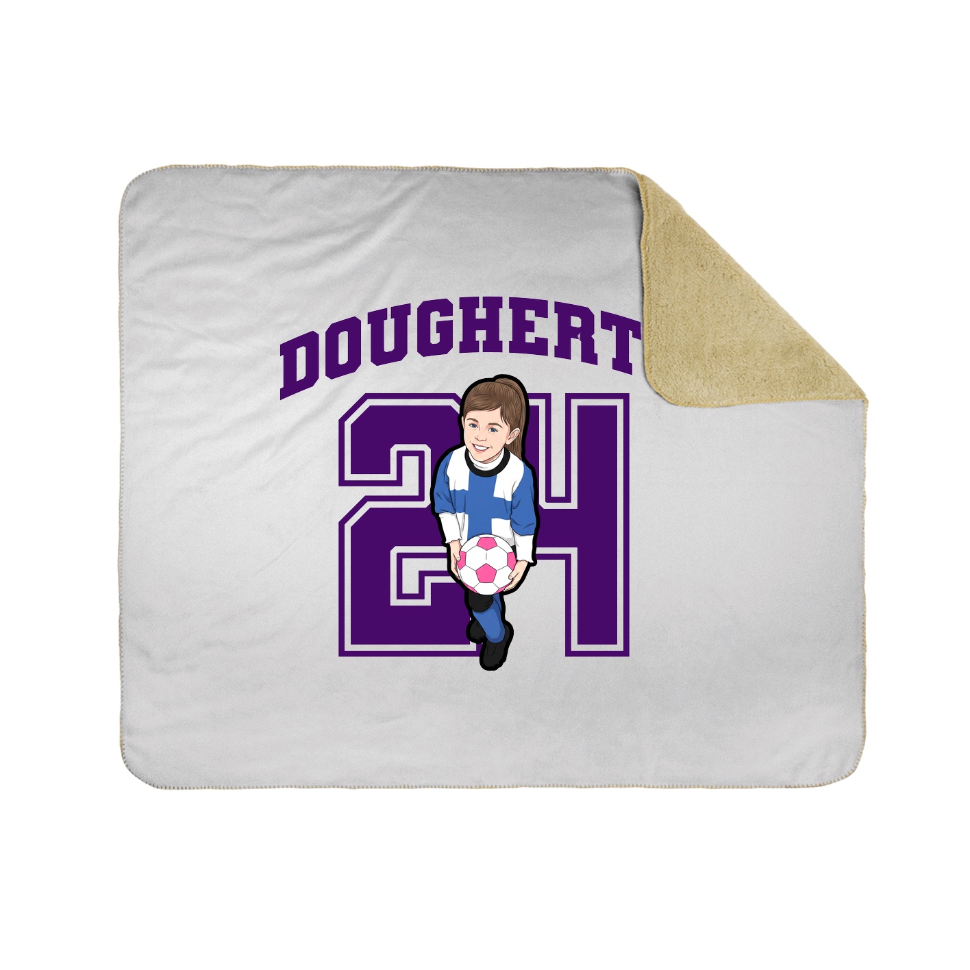 Throw Blanket — Number in White