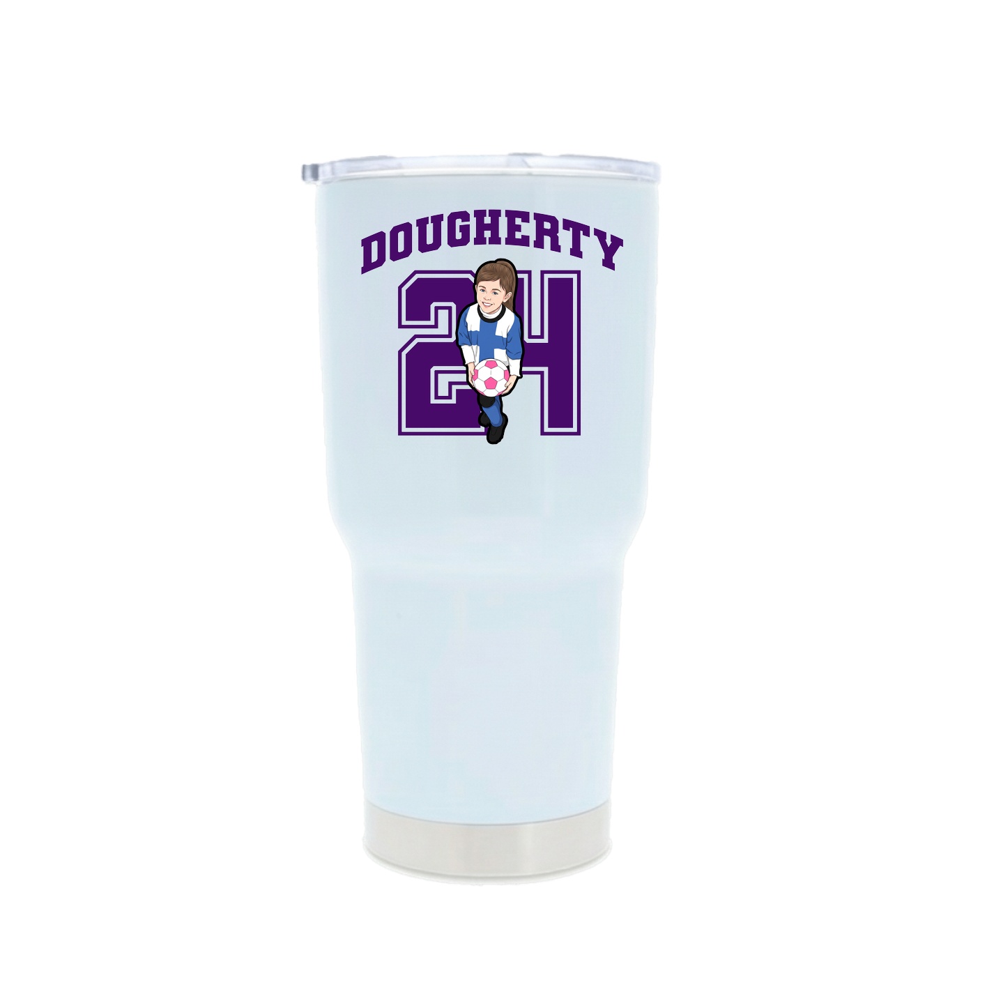 30oz Stainless Steel Tumbler — Number in White