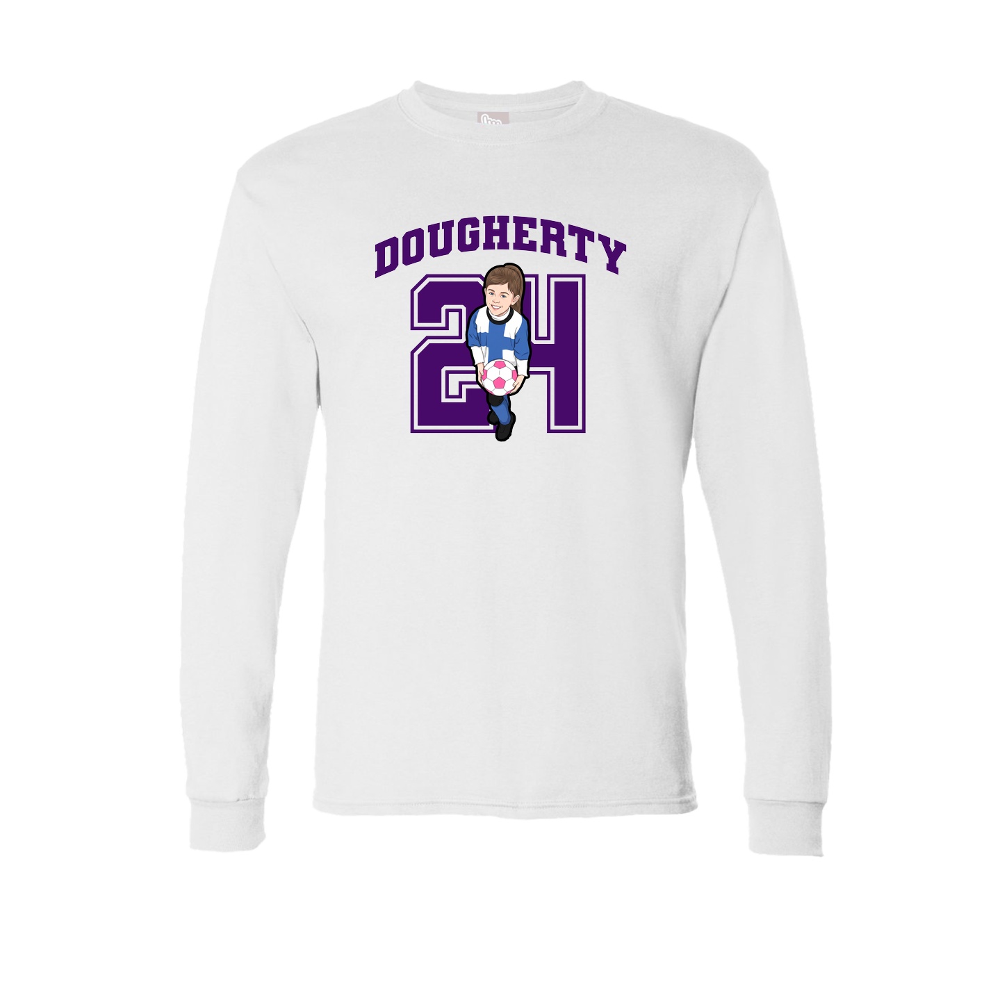 Long Sleeve Tee — Number in White
