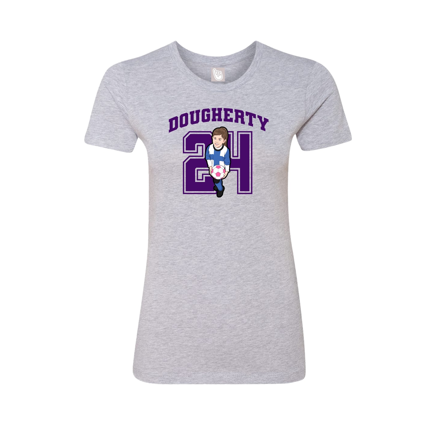 Fitted Women's Tee — Number in Grey