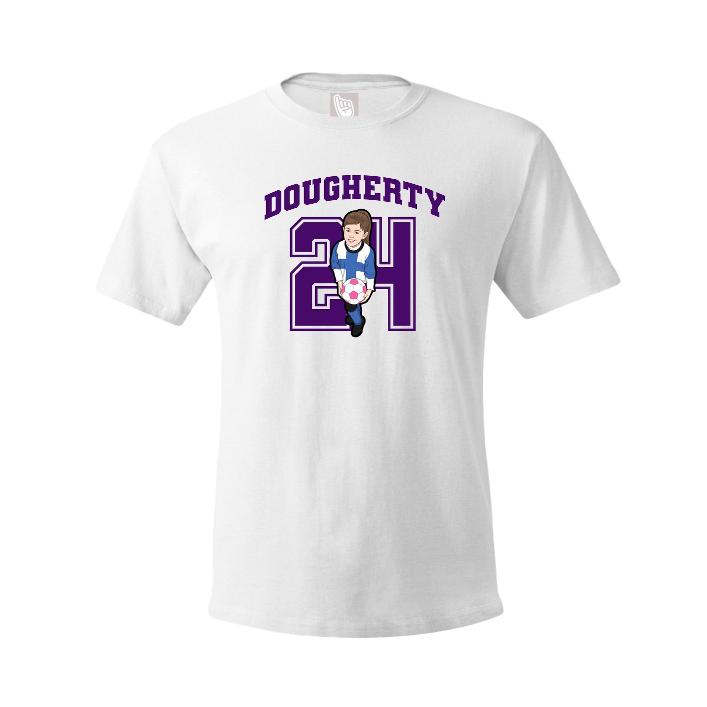 Youth Tee — Number in White
