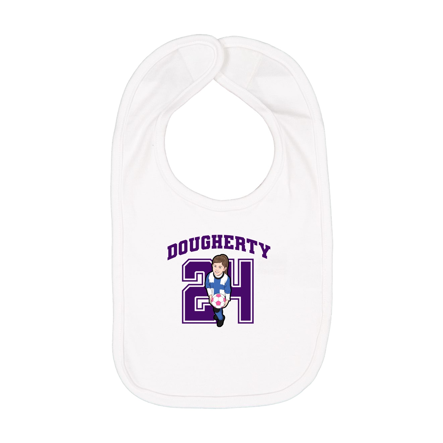 Infant Bib — Number in White