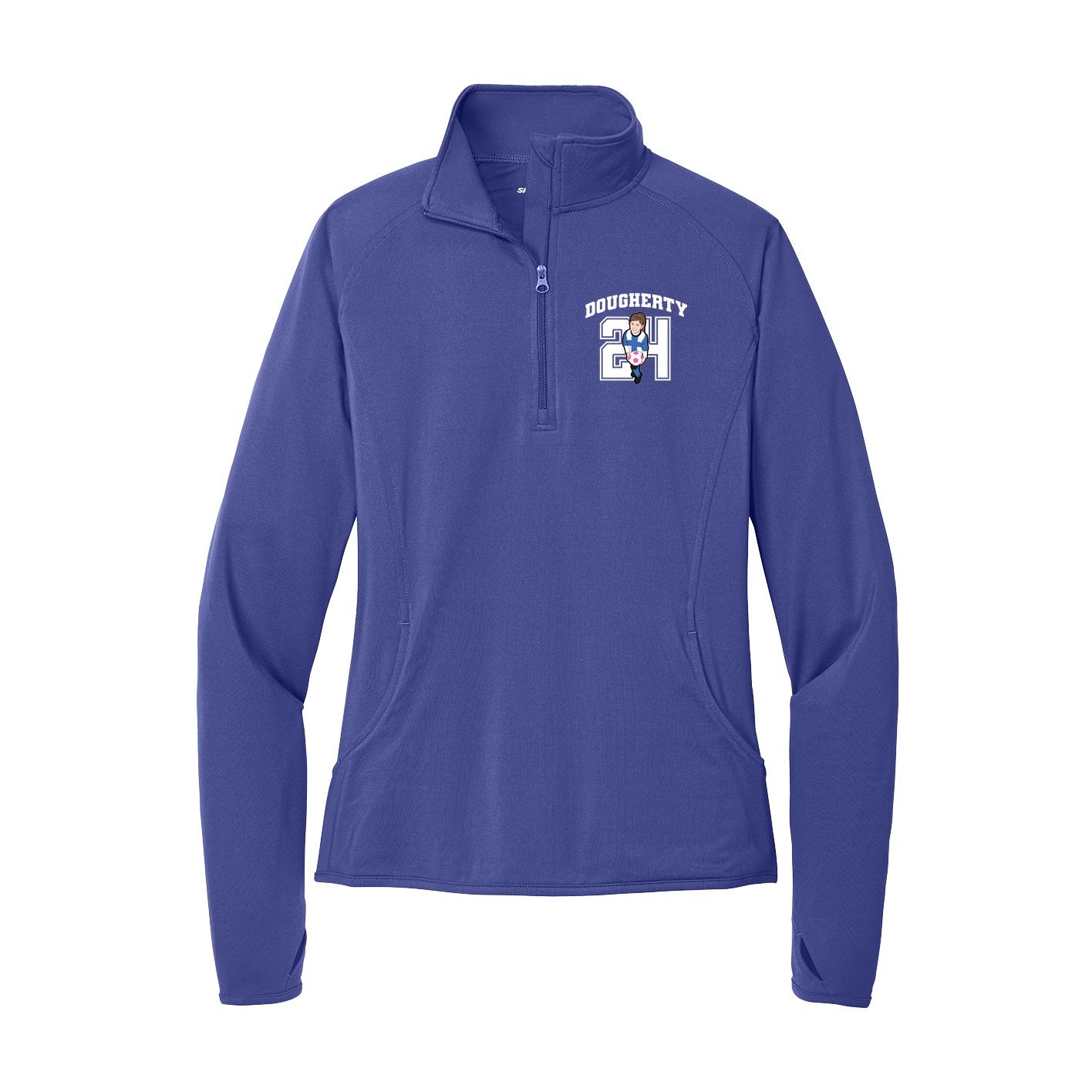 Women's Q-Zip Pullover — Number in Purple