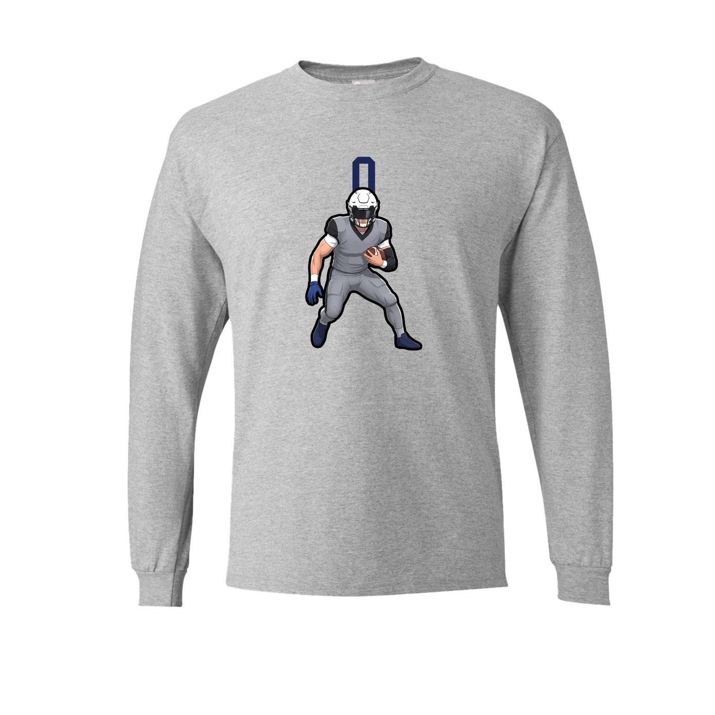 Long Sleeve Tee — Number Top in Grey